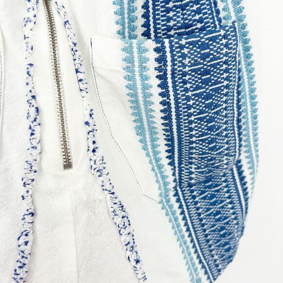 Saylor Boho Coastal Mazzy Tassel Woven Embroidered Sleeveless Romper Size S - Picture 11 of 13